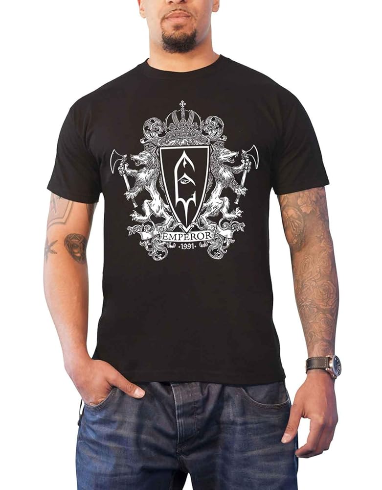 Amazon.com: EMPEROR T Shirt Crest 2 Band Logo Official Mens